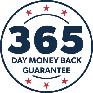 365-day money-back guarantee badge