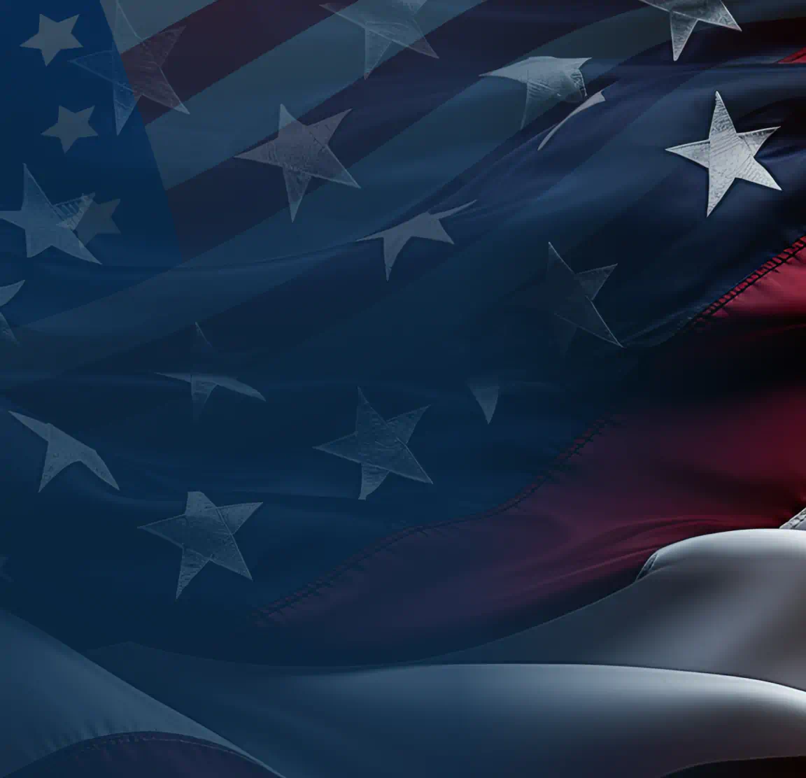 American flag background behind the guarantee section