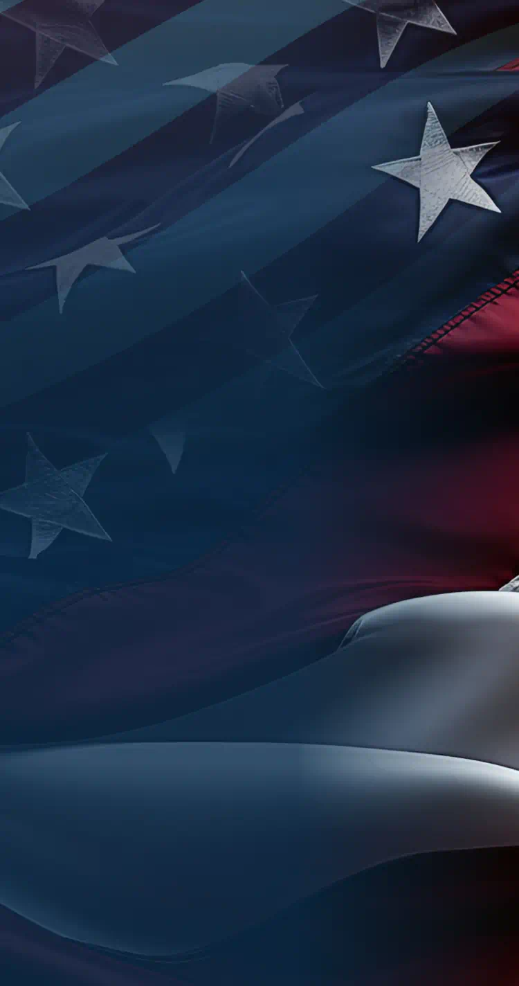 American flag background behind the guarantee section